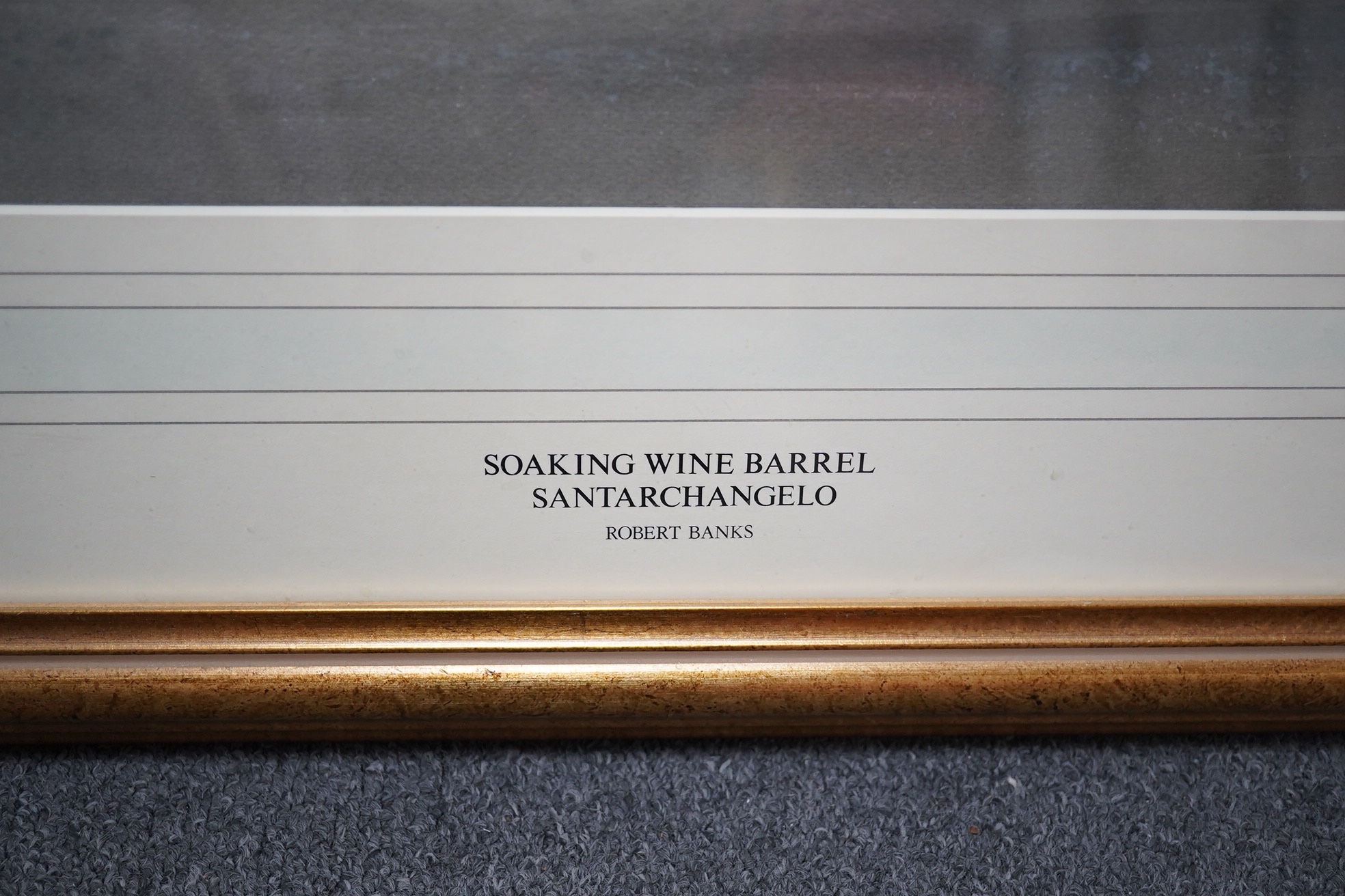 Robert Louis Banks (1911-2000), watercolour, ‘Soaking Wine Barrel Santarchangelo’, signed and numbered 551, 28 x 42cm. Condition - fair to good
